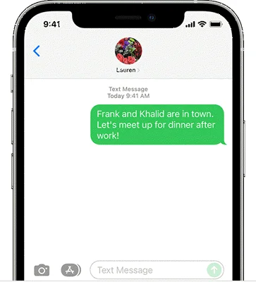 what does it mean when you send green text