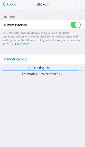 icloud backup stuck