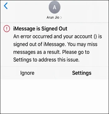 imessage is signed out error on iphone