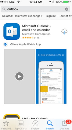 delete outlook account iphone