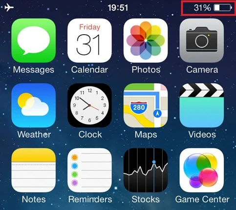 check iphone battery percentage