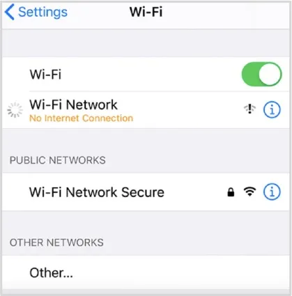 iphone connected to wifi but no internet