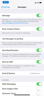 iphone messages settings