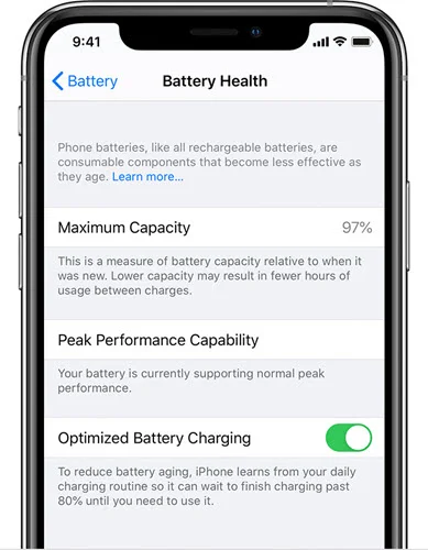 iphone optimized battery charging