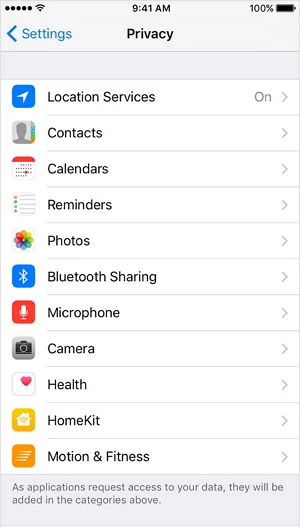 iphone privacy settings