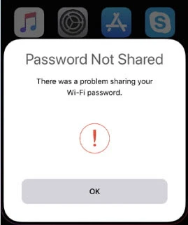 iphone wifi password not sharing