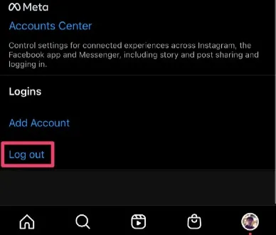 log out of instagram