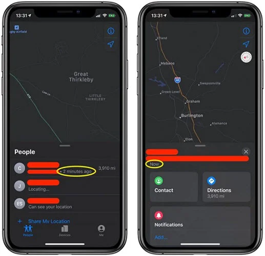 manually refresh the location on iphone
