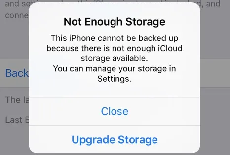 iphone says not enough storage but there is