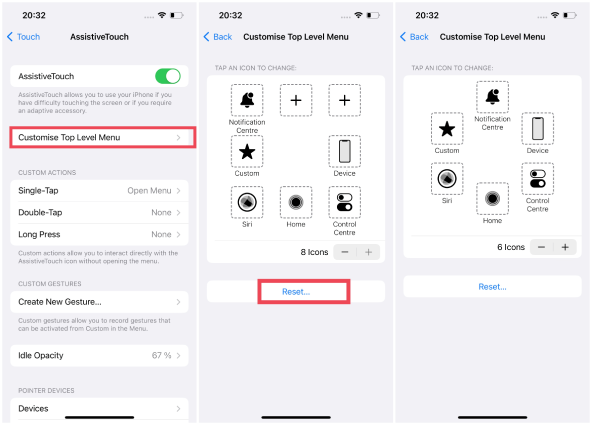 reset assistive touch