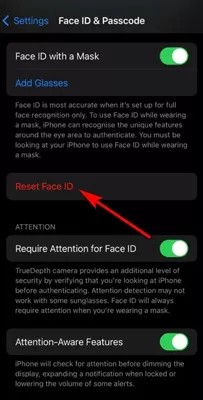 reset face id