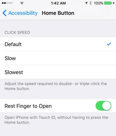 rest finger to unlock iphone