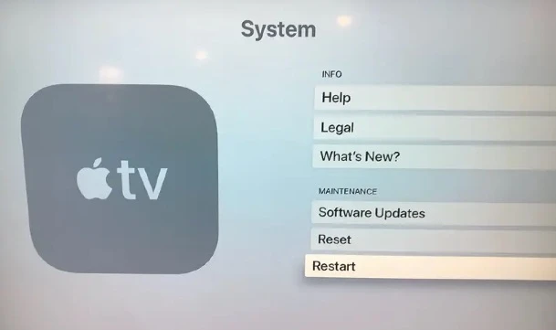 restart apple tv
