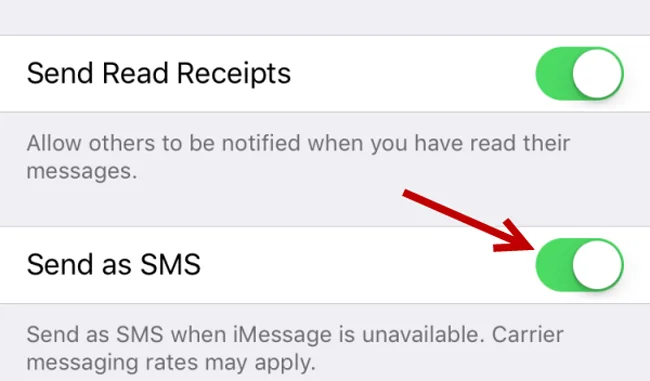 enable send as sms