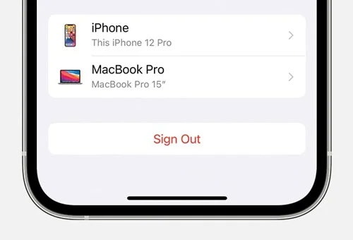 sign out of and sign in icloud iphone