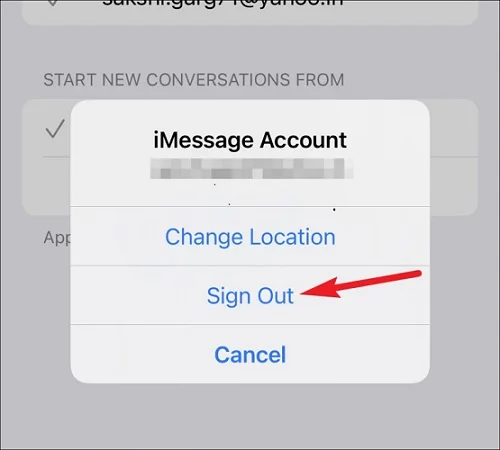 sign out imessage account