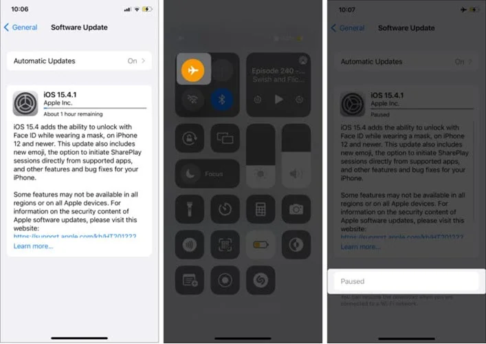 stop iphone update while downloading