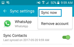 sync whatsapp android
