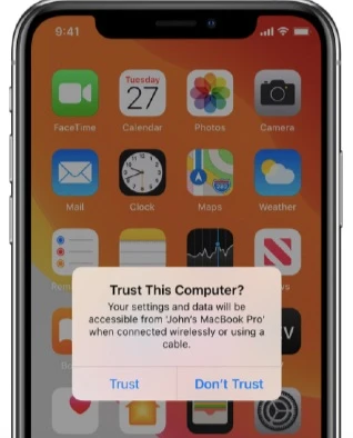 trust computer on iphone with broken screen