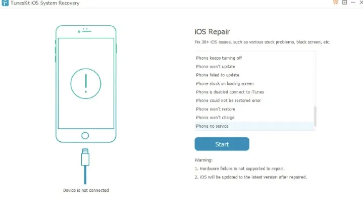 tuneskit ios system recovery