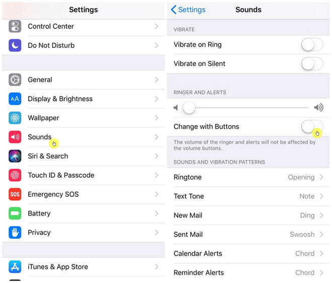 disable change with buttons
