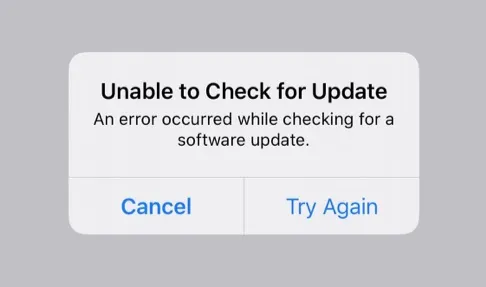 iphone unable to check for update
