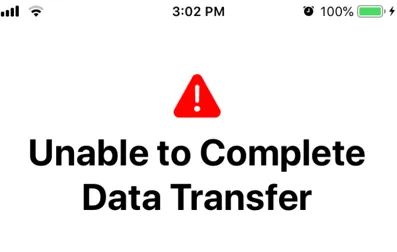 unable to complete data transfer