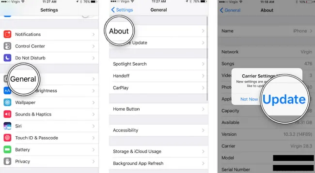 update carrier settings on iphone