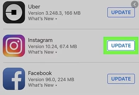 update instagram app