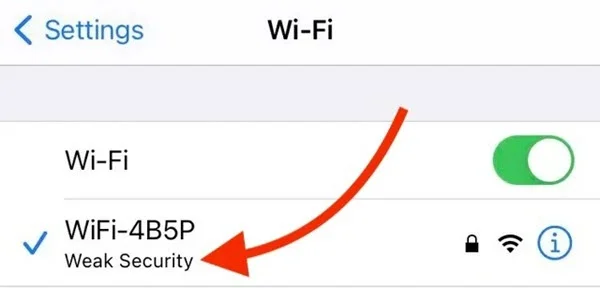 weak security wifi iphone