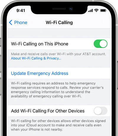 wi-fi calling on this iphone