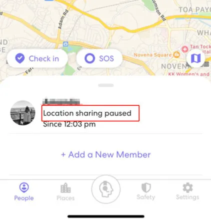 location sharing paused