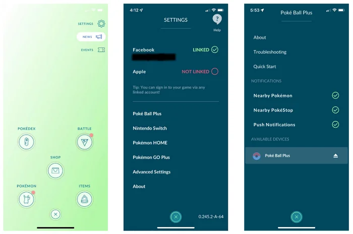 manage pokeball plus notifications