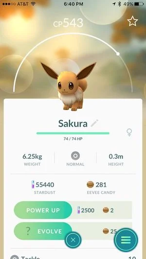 name eevee sakura to get espeon