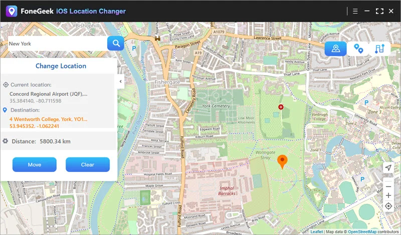 select a location on the map