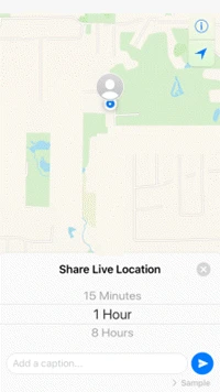 share whatsapp live location ios