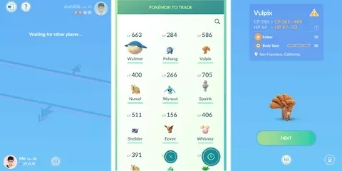 trade in pokemon go