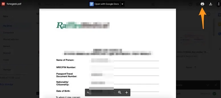 print pdf google drive