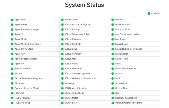 check icloud status