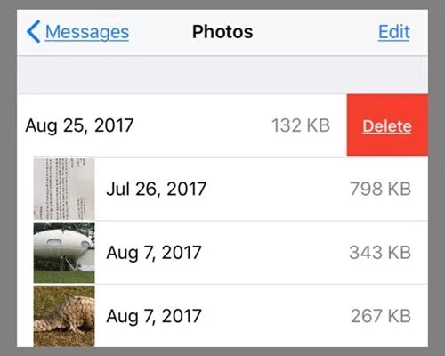 delete messages photos on iphone