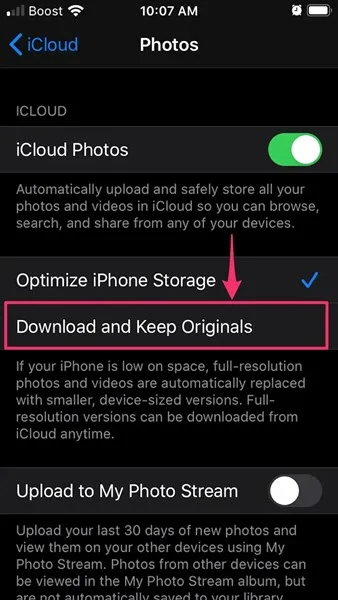 download photos from icloud