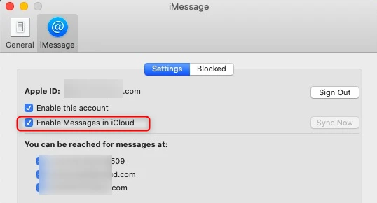 enable icloud message on mac