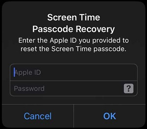enter apple it to reset screen time passcode