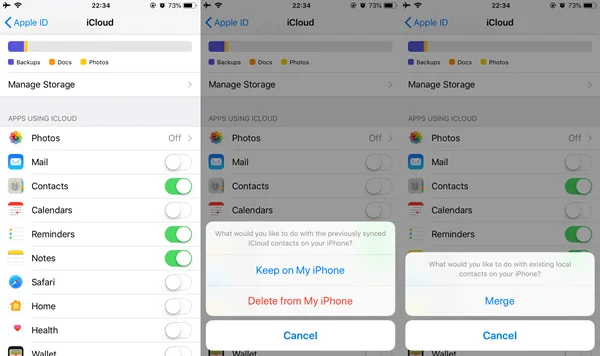 sync icloud contacts to iphone