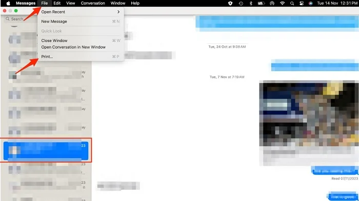 print iphone messages on mac