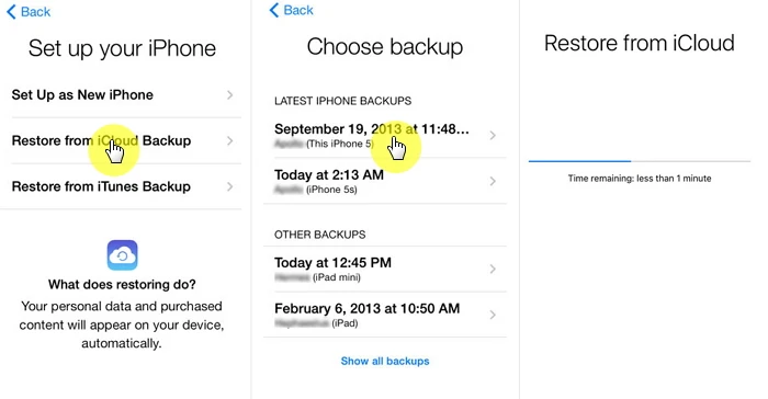 recover text messages from iphone via icloud