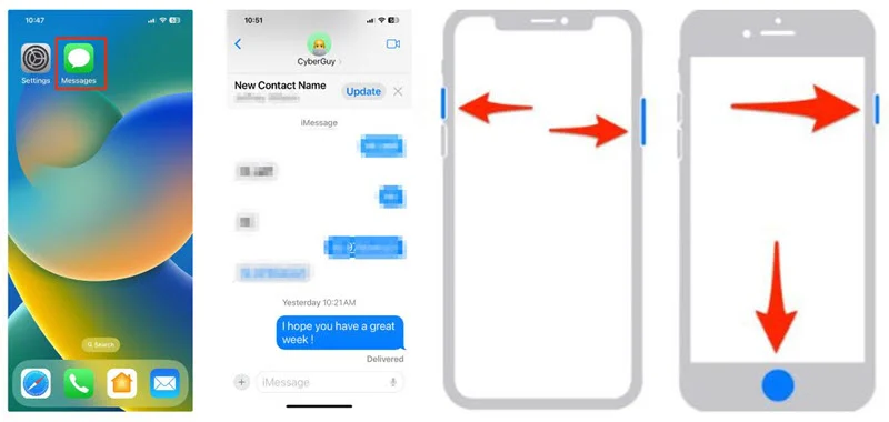 print iphone texts using screenshots