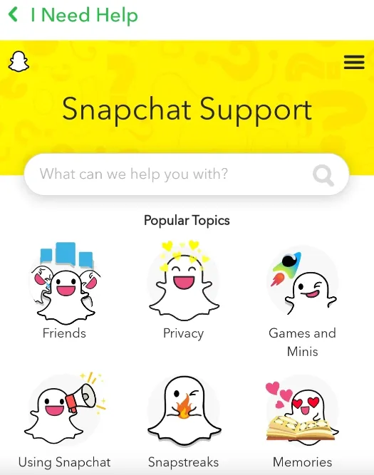 snapchat support