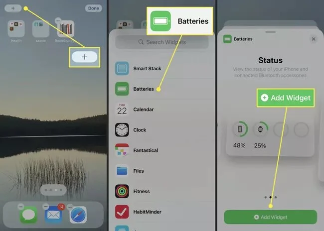 add battery widget to iphone