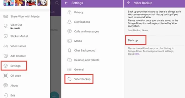 how to back up viber on iphone